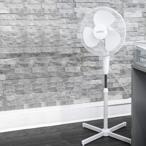 16" Pedestal Fan - White