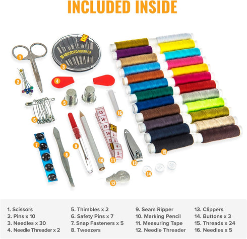 96 Pcs Portable Travel Sewing Kit with Case