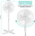 16" Pedestal Fan - White