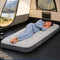 airzzZ Inflatable Flocked Airbed - Quick Inflation & Deflation - Grey Single