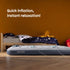 airzzZ Inflatable Flocked Airbed - Quick Inflation & Deflation - Grey Double
