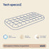 airzzZ Inflatable Flocked Airbed - Quick Inflation & Deflation - Beige Single