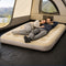 airzzZ Inflatable Flocked Airbed - Quick Inflation & Deflation - Beige Double