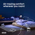 airzzZ Inflatable Flocked Airbed - Quick Inflation & Deflation - Beige Double