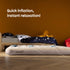 airzzZ Inflatable Flocked Airbed - Quick Inflation & Deflation - Beige Double
