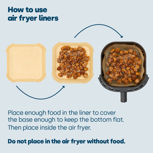 100 Disposable Air Fryer Liners - Square