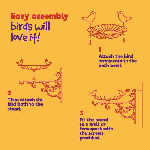 Wall Mounted Cast Iron Bird Bath