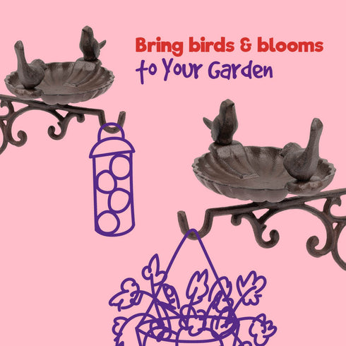 Wall Mounted Cast Iron Bird Bath