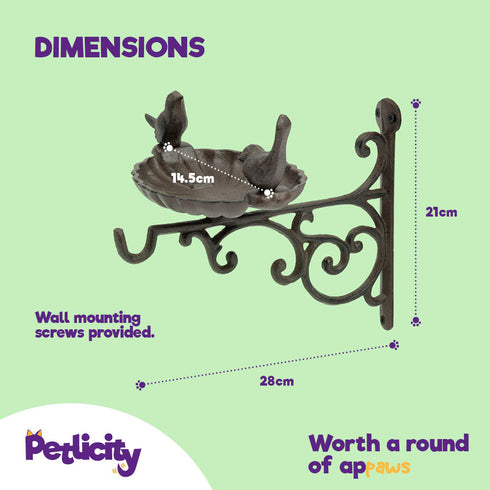 Wall Mounted Cast Iron Bird Bath