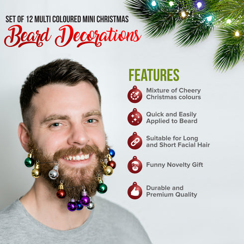 Mini Decorative Christmas Baubles - Multicoloured