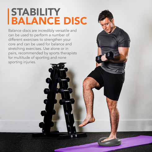 Wobble Stability Disc Balance Cushion with Pump - Grey