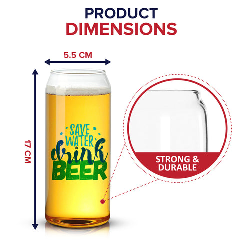 Novelty Beer Can Pint Glasses - Set of 4