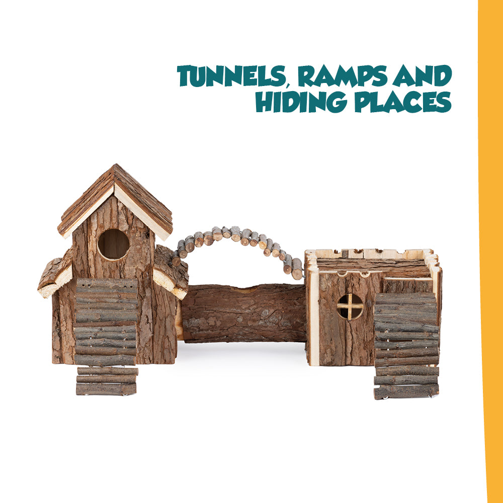 Interactive Hamster Playhouses Reference: Petlicity Wooden Hamster Play House