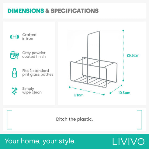 Wire Milk Bottle Holder - 2 BTL