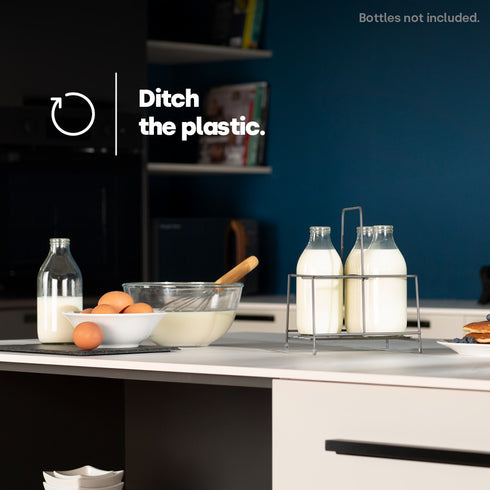 Wire Milk Bottle Holder - 4 BTL