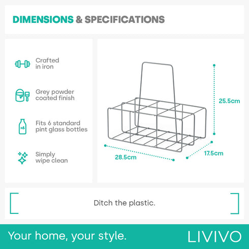 Wire Milk Bottle Holder - 6 BTL