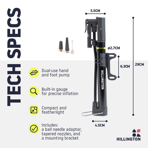 Hybrid Bike Hand and Foot Pump - Black