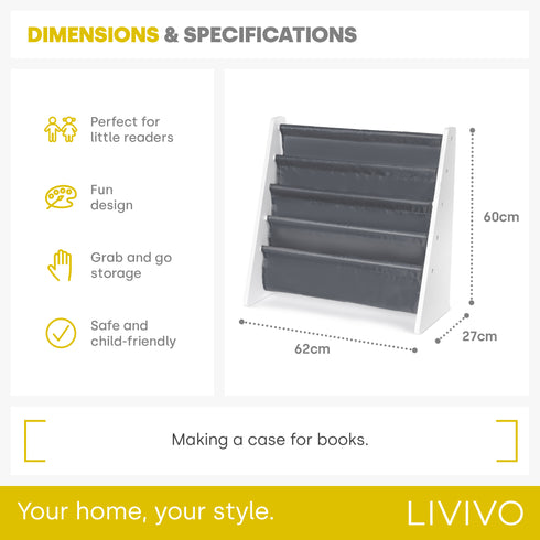 Childrens Bookcase - Slate