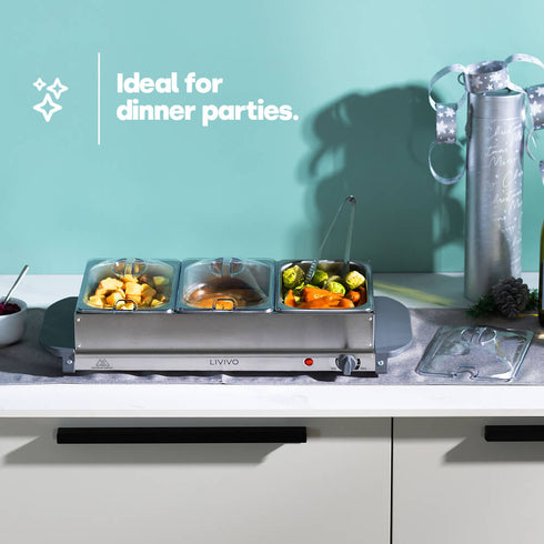 Buffet Server & Plate Warmer - 3 Tray