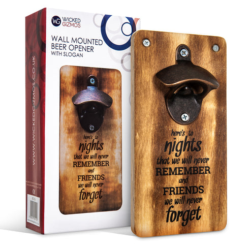 Wall Mounted Bottle Opener - Wooden