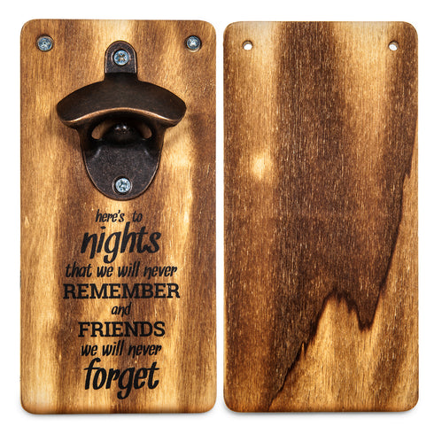 Wall Mounted Bottle Opener - Wooden