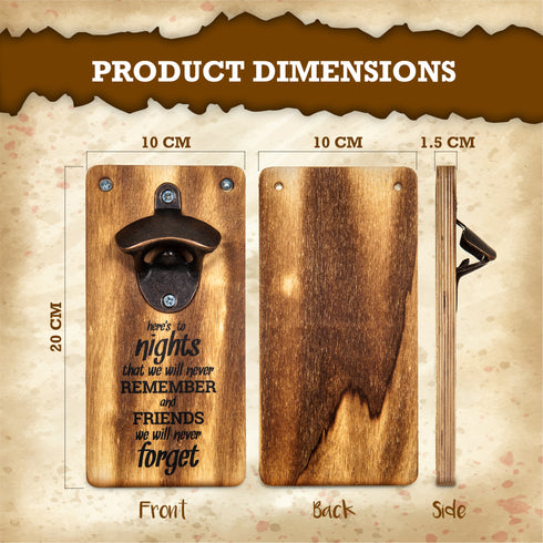 Wall Mounted Bottle Opener - Wooden