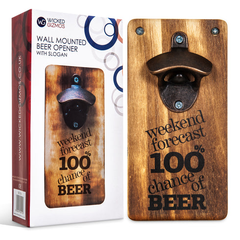 Wall Mounted Bottle Opener - Wooden
