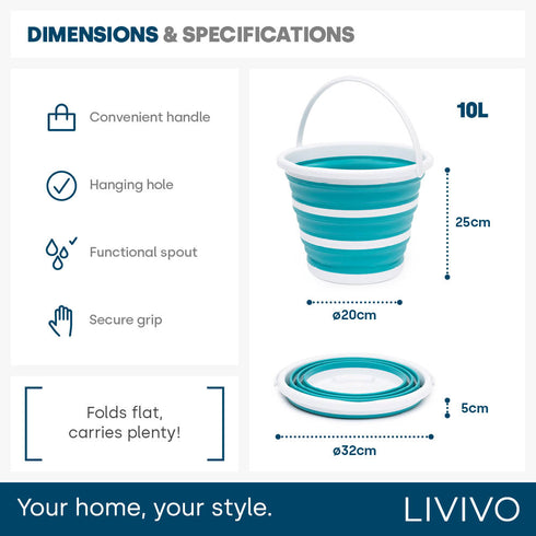 Collapsible Bucket - Turquoise