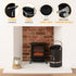 Ellipse Coal Bucket Heavy Duty Fireplace Hod with Nickel Handle