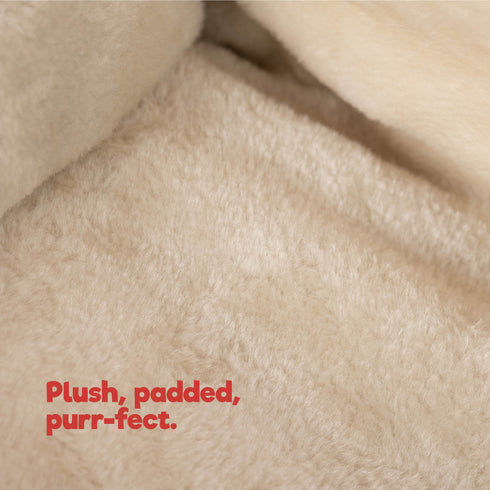 Snuggle Padded Cat Radiator Bed - Beige