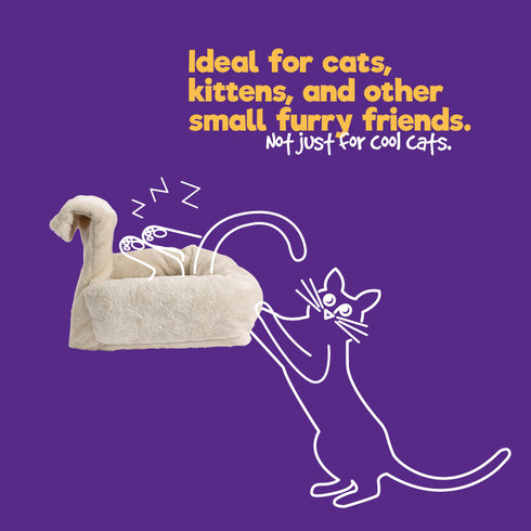 Snuggle Padded Cat Radiator Bed - Beige