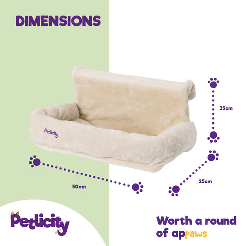 Snuggle Padded Cat Radiator Bed - Beige