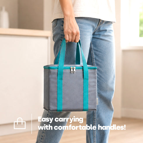 LIVIVO Insulated Cooler Bag with Free Freezer Block - 10L Capacity for Picnic Beach Travel