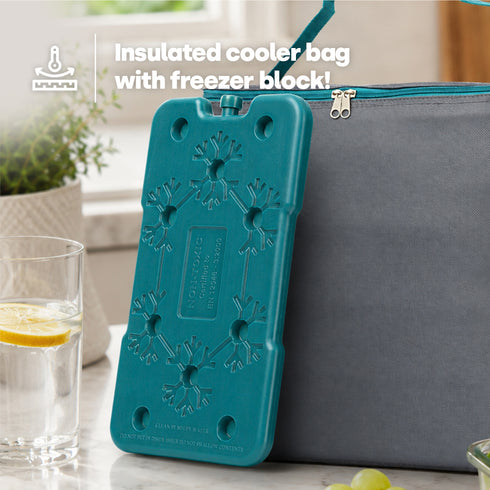 LIVIVO Insulated Cooler Bag with Free Freezer Block - 28L Capacity for Picnic Beach Travel