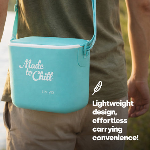 LIVIVO Cool Box 5L Lightweight Portable Foam Insulation Carrying Strap - Turquoise