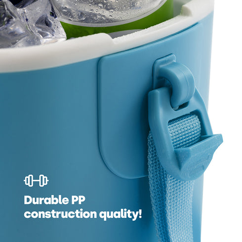 LIVIVO Cool Box 5L Lightweight Portable Foam Insulation Carrying Strap - Blue