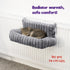 Petlicity Snuggle Padded Cat Radiator Bed 56x35x25cm - Striped Faux Fur - Grey
