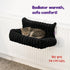 Petlicity Snuggle Padded Cat Radiator Bed 56x35x25cm - Striped Faux Fur - Black