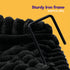 Petlicity Snuggle Padded Cat Radiator Bed 56x35x25cm - Striped Faux Fur - Black