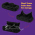 Petlicity Snuggle Padded Cat Radiator Bed 56x35x25cm - Striped Faux Fur - Black