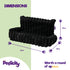 Petlicity Snuggle Padded Cat Radiator Bed 56x35x25cm - Striped Faux Fur - Black