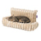 Petlicity Snuggle Padded Cat Radiator Bed 56x35x25cm - Striped Faux Fur - Beige