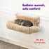 Petlicity Snuggle Padded Cat Radiator Bed 56x35x25cm - Striped Faux Fur - Beige