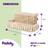 Petlicity Snuggle Padded Cat Radiator Bed 56x35x25cm - Striped Faux Fur - Beige