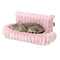 Petlicity Snuggle Padded Cat Radiator Bed 56x35x25cm - Striped Faux Fur - Pink