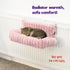 Petlicity Snuggle Padded Cat Radiator Bed 56x35x25cm - Striped Faux Fur - Pink