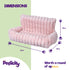 Petlicity Snuggle Padded Cat Radiator Bed 56x35x25cm - Striped Faux Fur - Pink