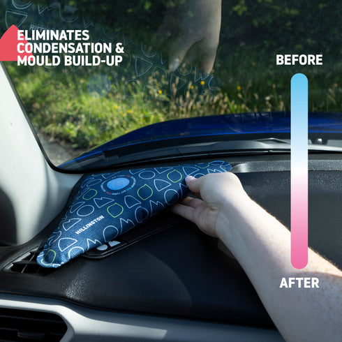 Reusable Triangle Car Dehumidifier Bags, x2 400g, Blue