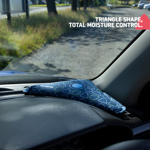 Reusable Triangle Car Dehumidifier Bags, x2 400g, Blue