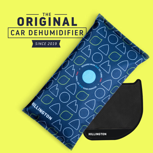 Hillington 2 Pack 1KG Car Dehumidifier with Dashboard Mat - Professional Moisture Control & Anti-Slip Mounting